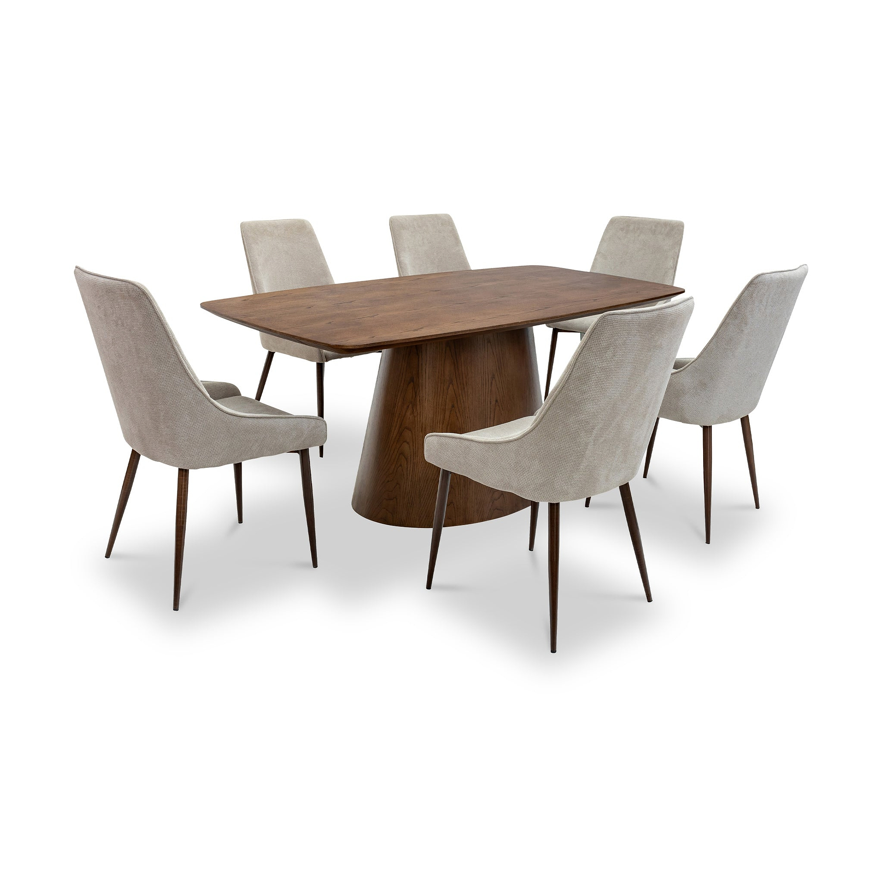 Ashcroft 180cm Cylindrical Base Dining Table Dims from Roseland Furniture