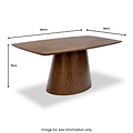 Ashcroft 180cm Cylindrical Base Dining Table Dims from Roseland Furniture