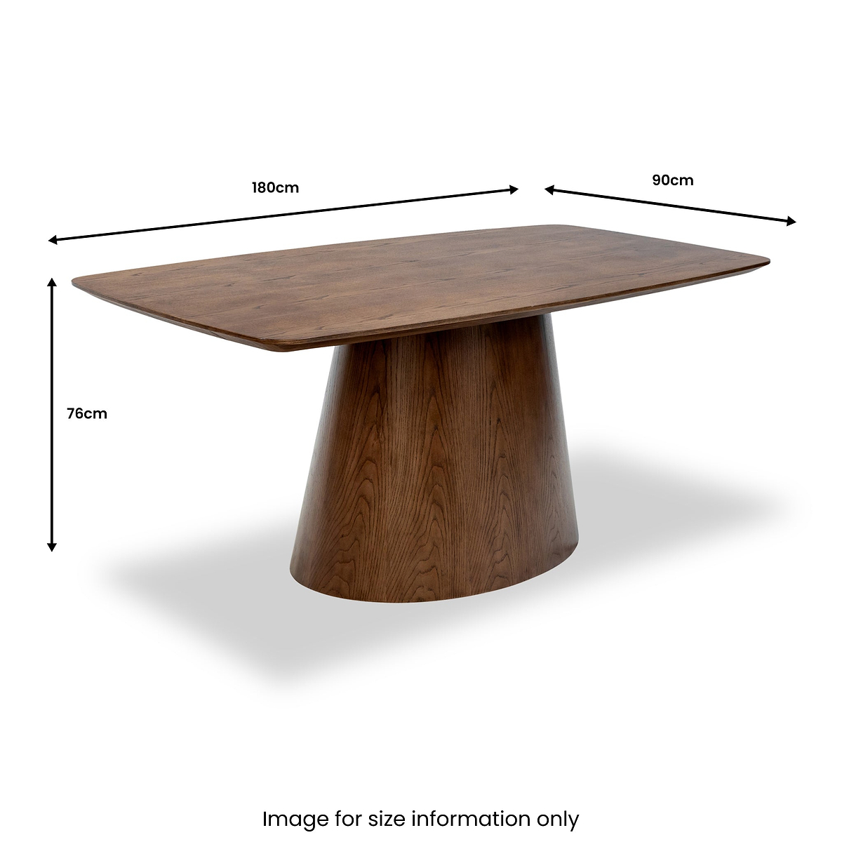 Ashcroft 180cm Cylindrical Base Dining Table Dims from Roseland Furniture