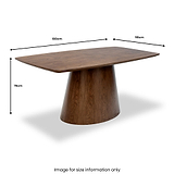 Ashcroft 180cm Cylindrical Base Dining Table Dims from Roseland Furniture