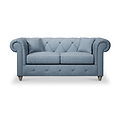 Everett 2 Seater Sofa Deep Blue Washed Oak Feet from Roseland Furniture