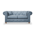 Everett 2 Seater Sofa Deep Blue Walnut Feet from Roseland Furniture