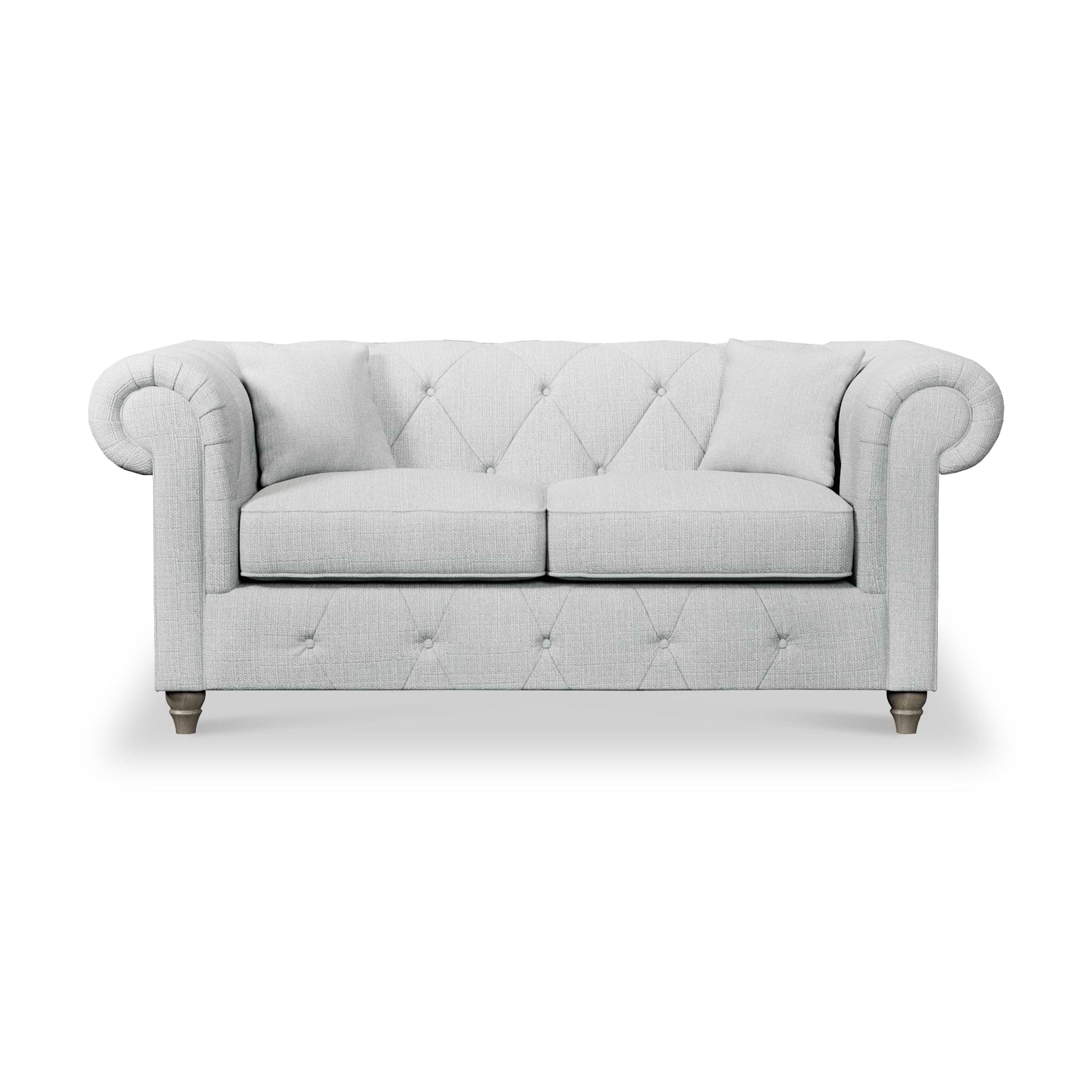 Everett 2 Seater Sofa Light Blue Washed Oak Feet from Roseland Furniture