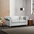 Everett 2 Seater Sofa Light Blue Washed Oak Feet from Roseland Furniture