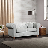 Everett 2 Seater Sofa Light Blue Walnut Feet from Roseland Furniture