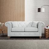 Everett 2 Seater Sofa Light Blue Walnut Feet from Roseland Furniture
