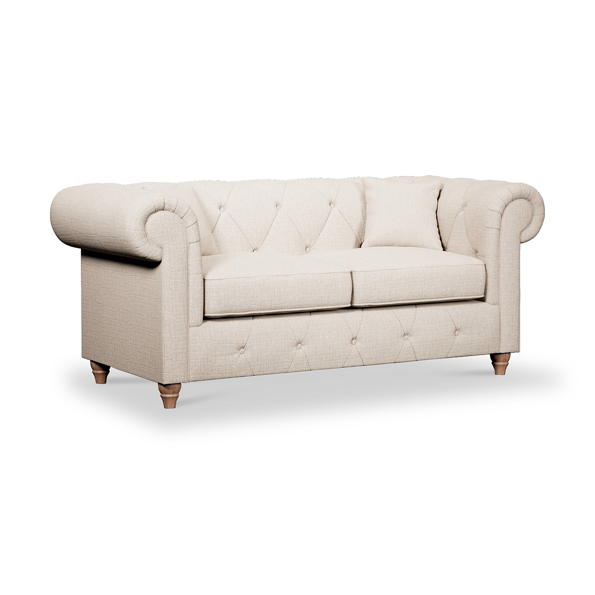 Everett 2 Seater Sofa Oyster Walnut Feet from Roseland Furniture