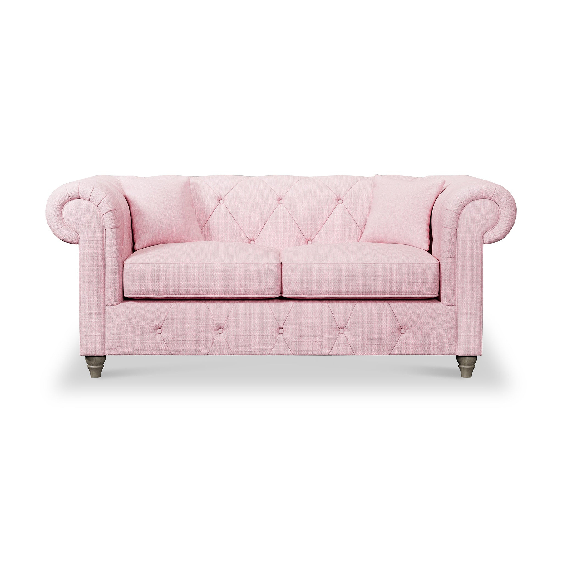 Everett 2 Seater Sofa Pink Washed Oak Feet from Roseland Furniture