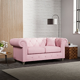 Everett 2 Seater Sofa Pink Washed Oak Feet from Roseland Furniture