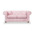 Everett 2 Seater Sofa Pink Walnut Feet from Roseland Furniture