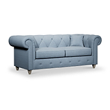 Everett 3 Seater Sofa Deep Blue Washed Oak Feet from Roseland Furniture