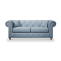 Everett 3 Seater Sofa Deep Blue Washed Oak Feet from Roseland Furniture