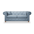 Everett 3 Seater Sofa Deep Blue Walnut Feet from Roseland Furniture