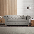 Everett 3 Seater Sofa Graphite Walnut Feet from Roseland Furniture