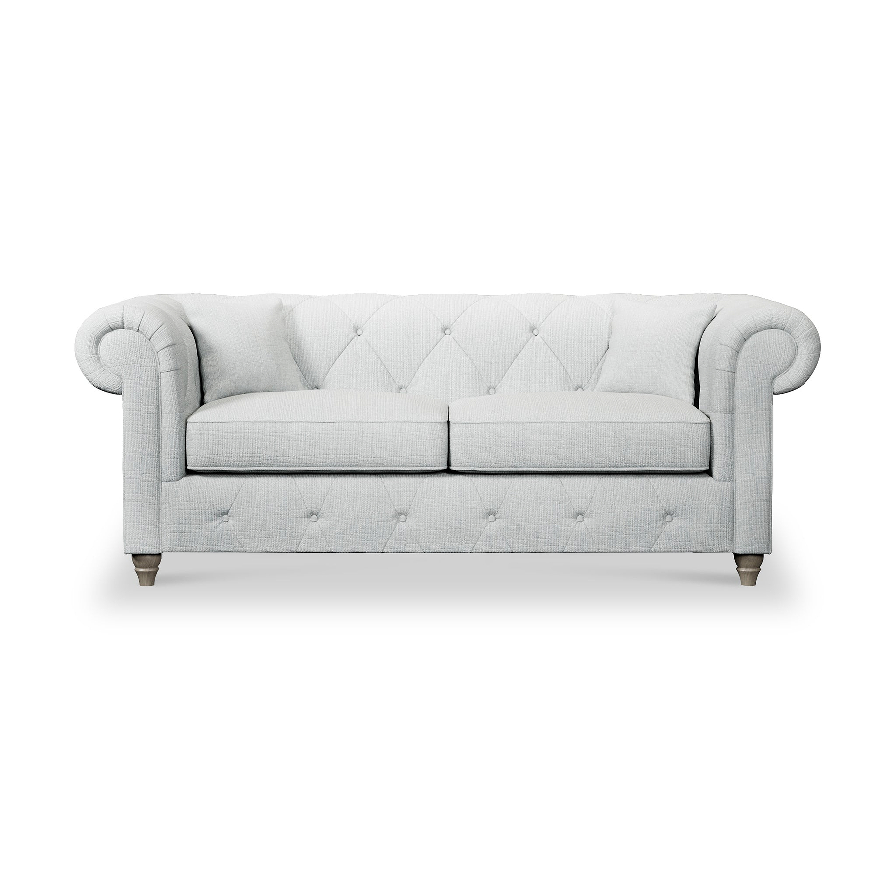 Everett 3 Seater Sofa Light Blue Washed Oak Feet from Roseland Furniture