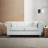 Everett 3 Seater Sofa Light Blue Washed Oak Feet from Roseland Furniture