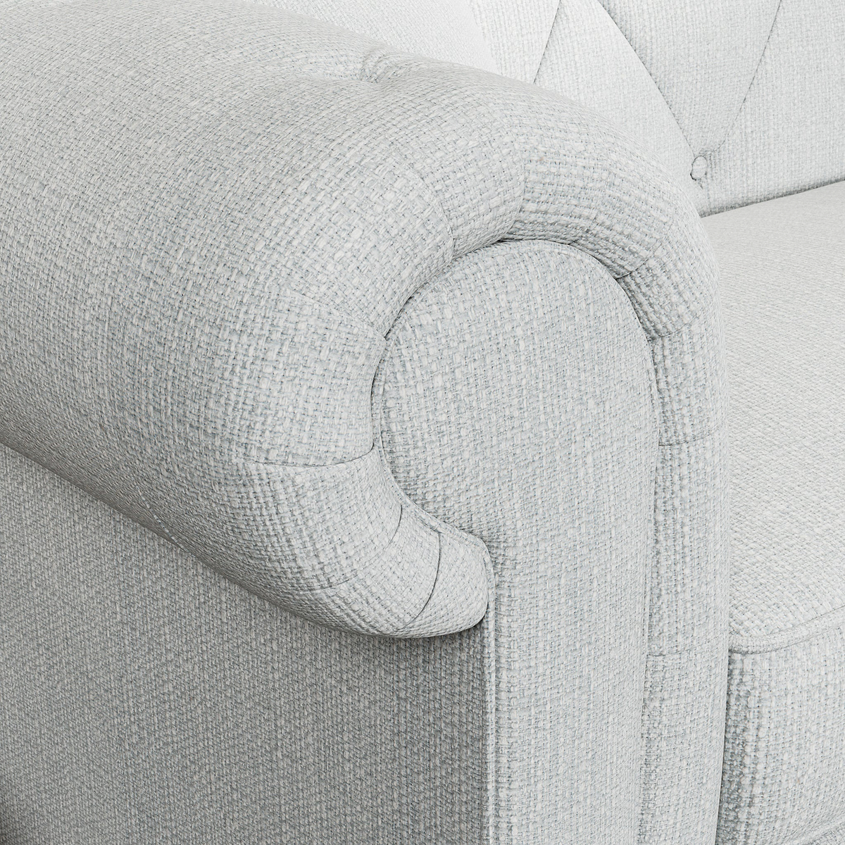 Everett 3 Seater Sofa Light Blue Washed Oak Feet from Roseland Furniture