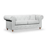 Everett 3 Seater Sofa Light Blue Walnut Feet from Roseland Furniture