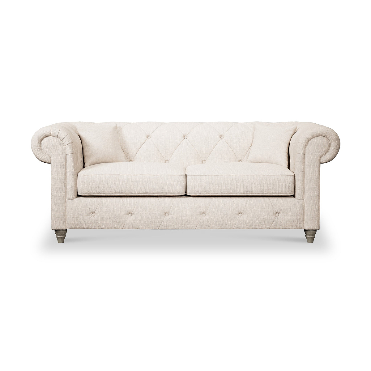 Everett 3 Seater Sofa Oyster Washed Oak Feet from Roseland Furniture