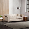 Everett 3 Seater Sofa Oyster Washed Oak Feet from Roseland Furniture