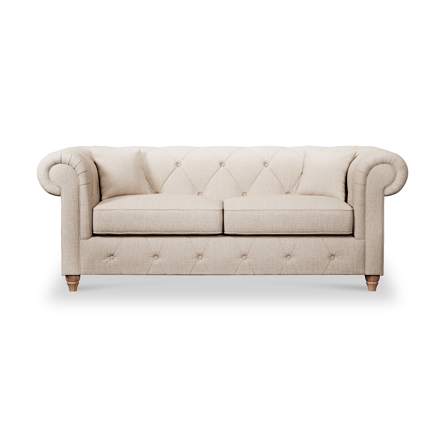 Everett 3 Seater Sofa Oyster Walnut Feet from Roseland Furniture