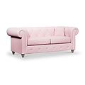 Everett 3 Seater Sofa Pink Washed Oak Feet from Roseland Furniture