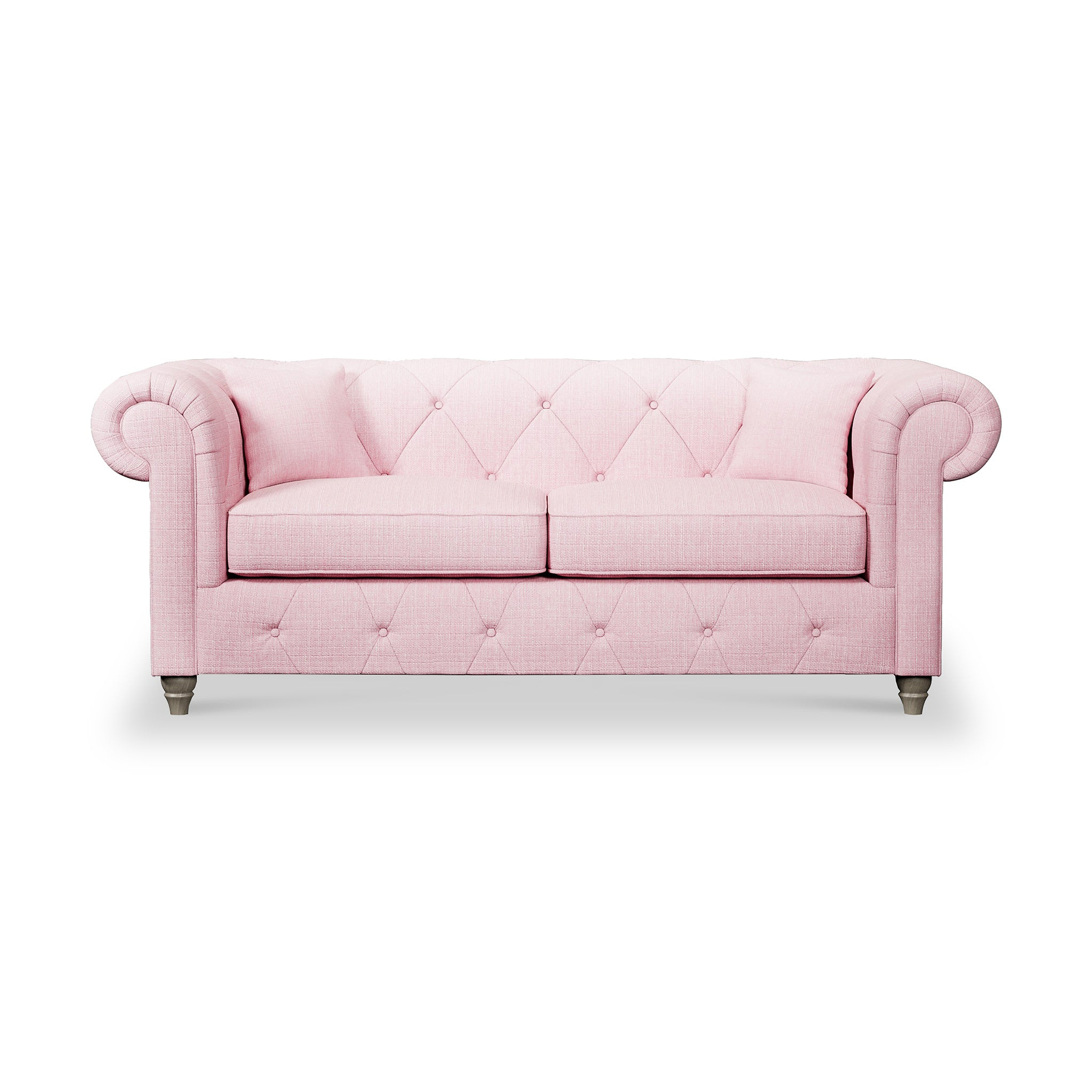 Everett 3 Seater Sofa Pink Washed Oak Feet from Roseland Furniture