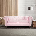 Everett 3 Seater Sofa Pink Washed Oak Feet from Roseland Furniture