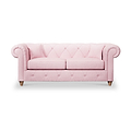 Everett 3 Seater Sofa Pink Walnut Feet from Roseland Furniture