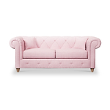 Everett 3 Seater Sofa Pink Walnut Feet from Roseland Furniture