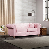 Everett 3 Seater Sofa Pink Walnut Feet from Roseland Furniture
