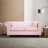 Everett 3 Seater Sofa Pink Walnut Feet from Roseland Furniture