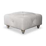 Everett Button Top Footstool Ash Washed Oak Feet from Roseland Furniture