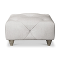 Everett Button Top Footstool Ash Washed Oak Feet from Roseland Furniture