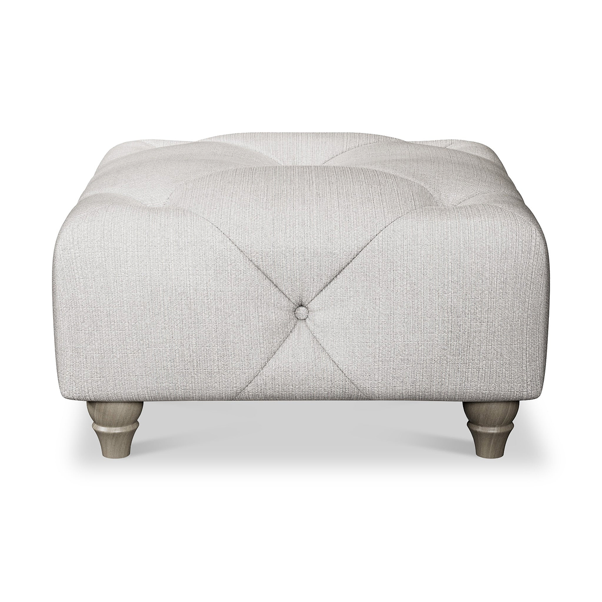 Everett Button Top Footstool Ash Washed Oak Feet from Roseland Furniture