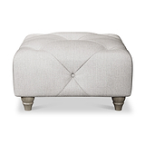 Everett Button Top Footstool Ash Washed Oak Feet from Roseland Furniture