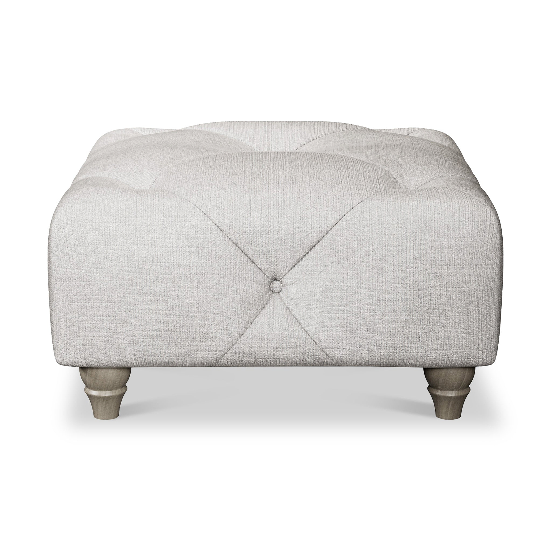 Everett Button Top Footstool Ash Washed Oak Feet from Roseland Furniture