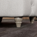 Everett Button Top Footstool Ash Washed Oak Feet from Roseland Furniture