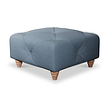 Everett Button Top Footstool Deep Blue Walnut Feet from Roseland Furniture