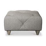 Everett Button Top Footstool Graphite Washed Oak Feet from Roseland Furniture