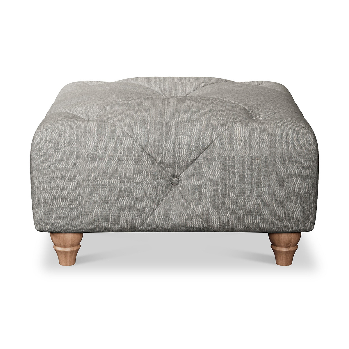 Everett Button Top Footstool Graphite Walnut Feet from Roseland Furniture