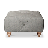 Everett Button Top Footstool Graphite Walnut Feet from Roseland Furniture
