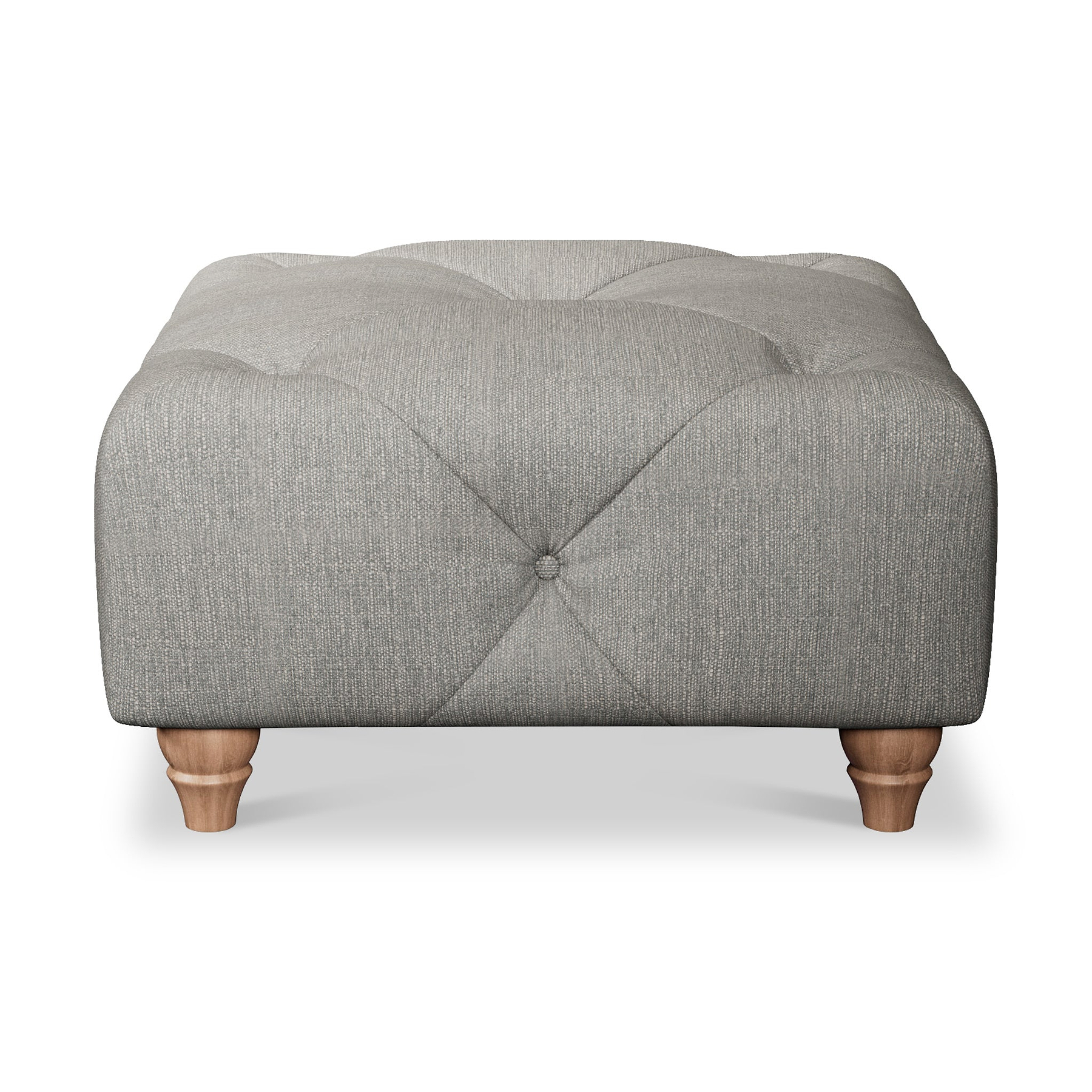 Everett Button Top Footstool Graphite Walnut Feet from Roseland Furniture