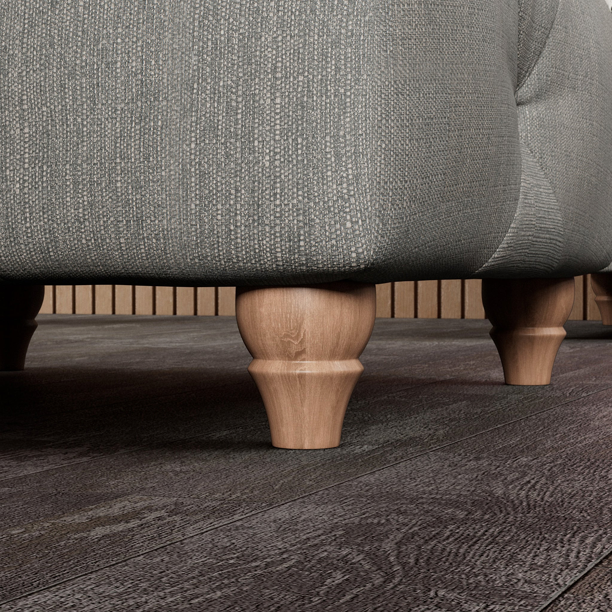 Everett Button Top Footstool Graphite Walnut Feet from Roseland Furniture