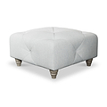 Everett Button Top Footstool Light Blue Washed Oak Feet from Roseland Furniture