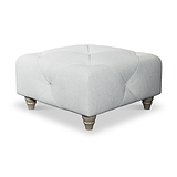 Everett Button Top Footstool Light Blue Washed Oak Feet from Roseland Furniture