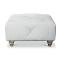 Everett Button Top Footstool Light Blue Washed Oak Feet from Roseland Furniture