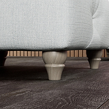 Everett Button Top Footstool Light Blue Washed Oak Feet from Roseland Furniture