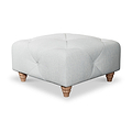 Everett Button Top Footstool Light Blue Walnut Feet from Roseland Furniture