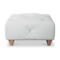 Everett Button Top Footstool Light Blue Walnut Feet from Roseland Furniture